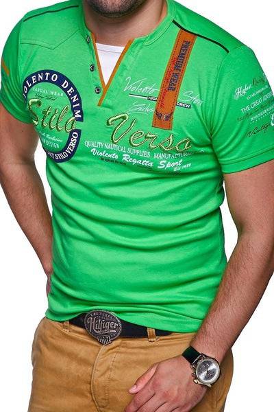 Men's Fashion Short Sleeve Letter Printed Polo Shirt